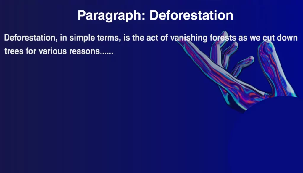 Deforestation paragraph: the beginning